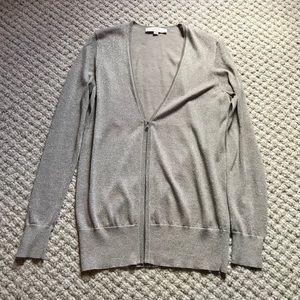 Loft Metallic Cardigan with Zipper